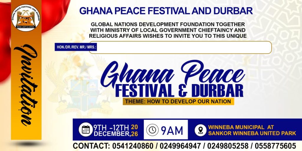 Invitation To Ghana Peace Festival 2026